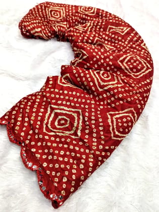 Bandhani print in moss silk