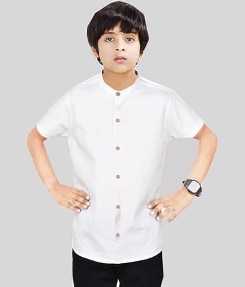 Made In The Shade Pack of 1 Boys 100% Cotton Half Sleeves Shirt ( White )