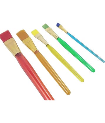 ECLET Art Set of 6 Different Sizes Synthetic Flat Paint Brush for Oil, Acrylic Paintings – Painting Art Accessories