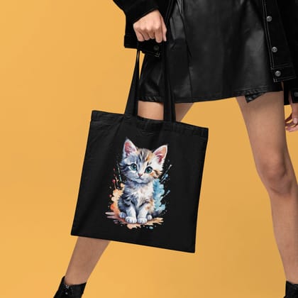 Cute Kitten Print Tote Bag Cute Kitten Print Tote Bag