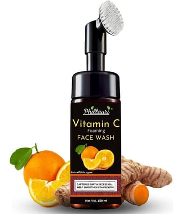 Phillauri Brightening Vitamin C Foaming Face Wash with Built-In Face Brush - (150 ML) Pack of 2