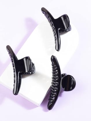 Pack Of 3 Black Acrylic Hair Clip