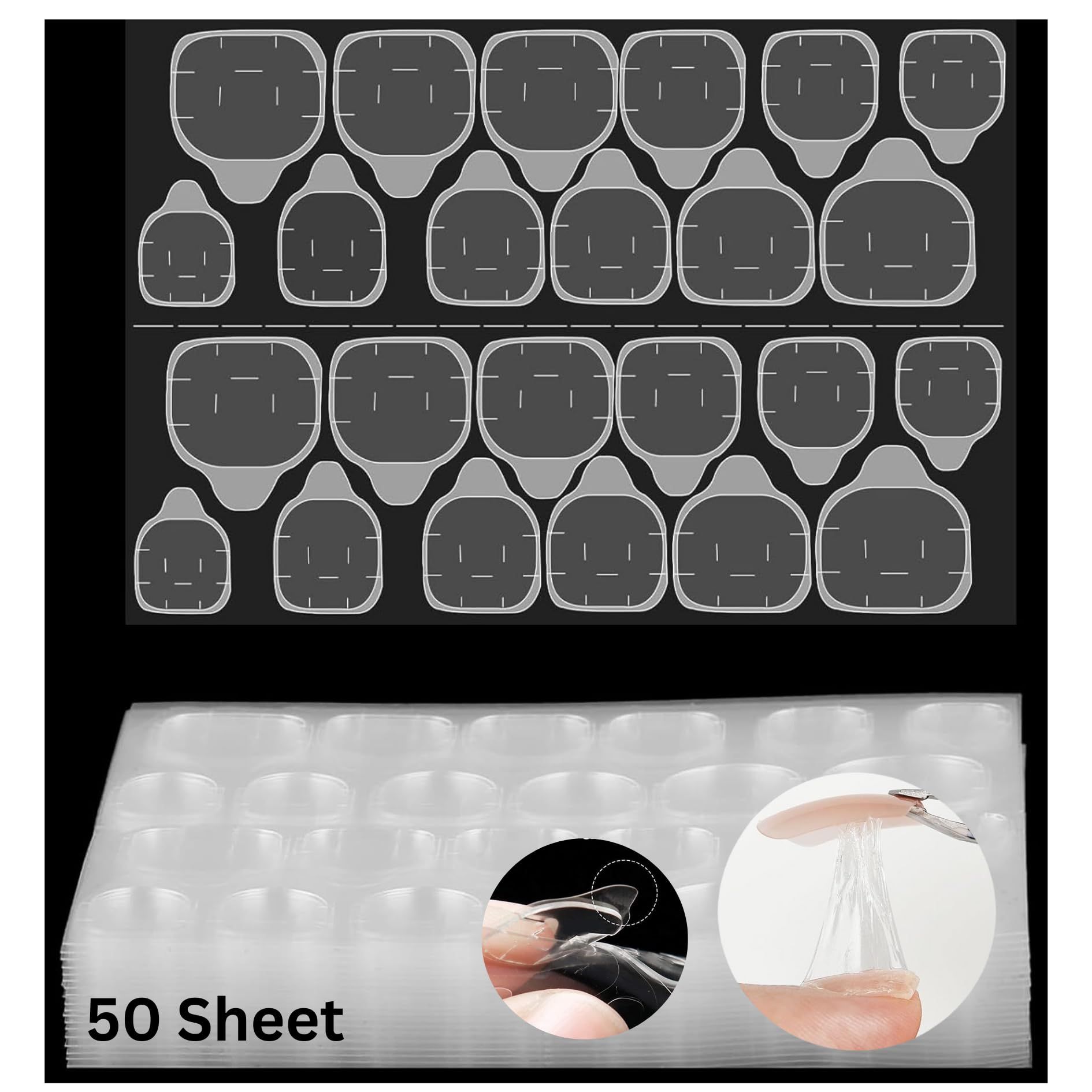 HUDA GIRL 1200 Double-Sided Nail Glue Tabs, Nail Glue & Nail Stickers for Nail Art, Super Sticky Nails Stickers, Perfect Nail Glue for Press On Nails Strong Hold Easy Application for Long-Lasting Wear HUDA GIRL 1200 Double-Sided Nail Glue Tabs, Nail Glue
