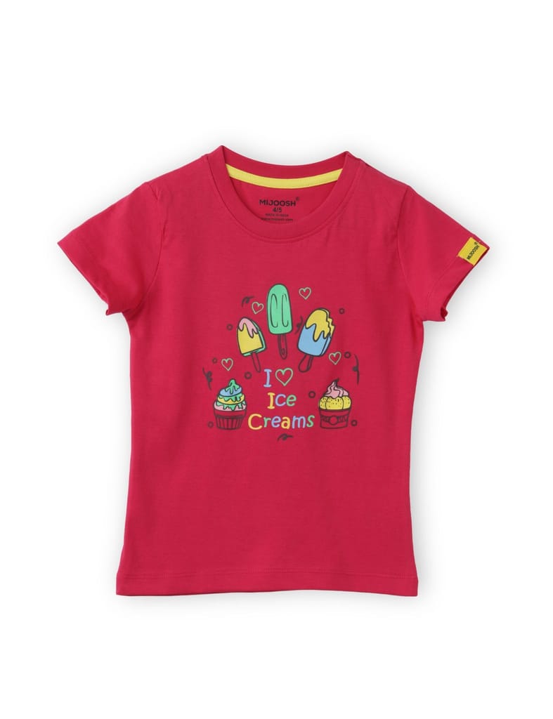 Elegant Kids Girls T-Shirt Patina Green / Bright Rose Pink, Soft Cotton, Ages 2-6 (2pcs pack) 20