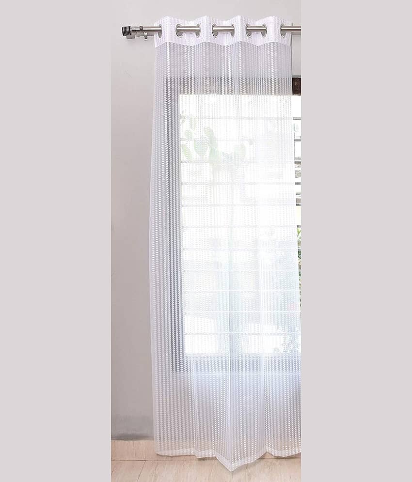 Tanishka Fabs Others Semi-Transparent Eyelet Window Curtain 5 ft Single -Maroon