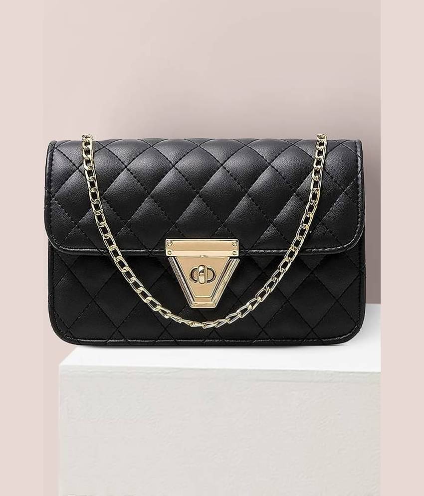 Fargo Black PU Sling Bag