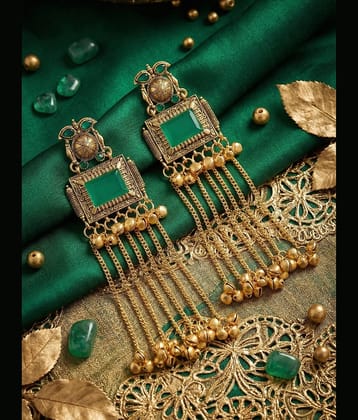 Bhagya Lakshmi Green Jhumki Earrings ( Pack of 1 )