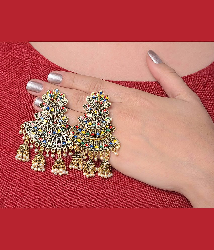 Bhagya Lakshmi - Multi Color Chandelier Earrings ( Pack of 1 )