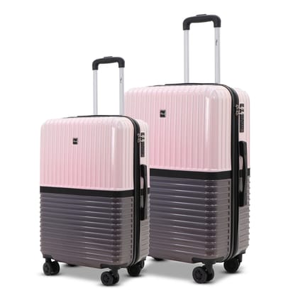 Sky Carrys Navira Polycarbonate 2 Pc Luggage Set Medium, Small TSA Type Lock, Dual Spinner Wheels, Lightweight Hard Luggage, Glossy Finish Pink Sky Carrys Navira Polycarbonate 2 Pc Luggage Set Medium, Small TSA Type Lock, Dual Spinner Wheels, Lightweight Hard Luggage, Glossy Finish Pink