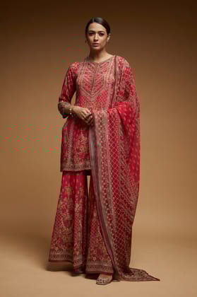 Red Color Sharara-XS
