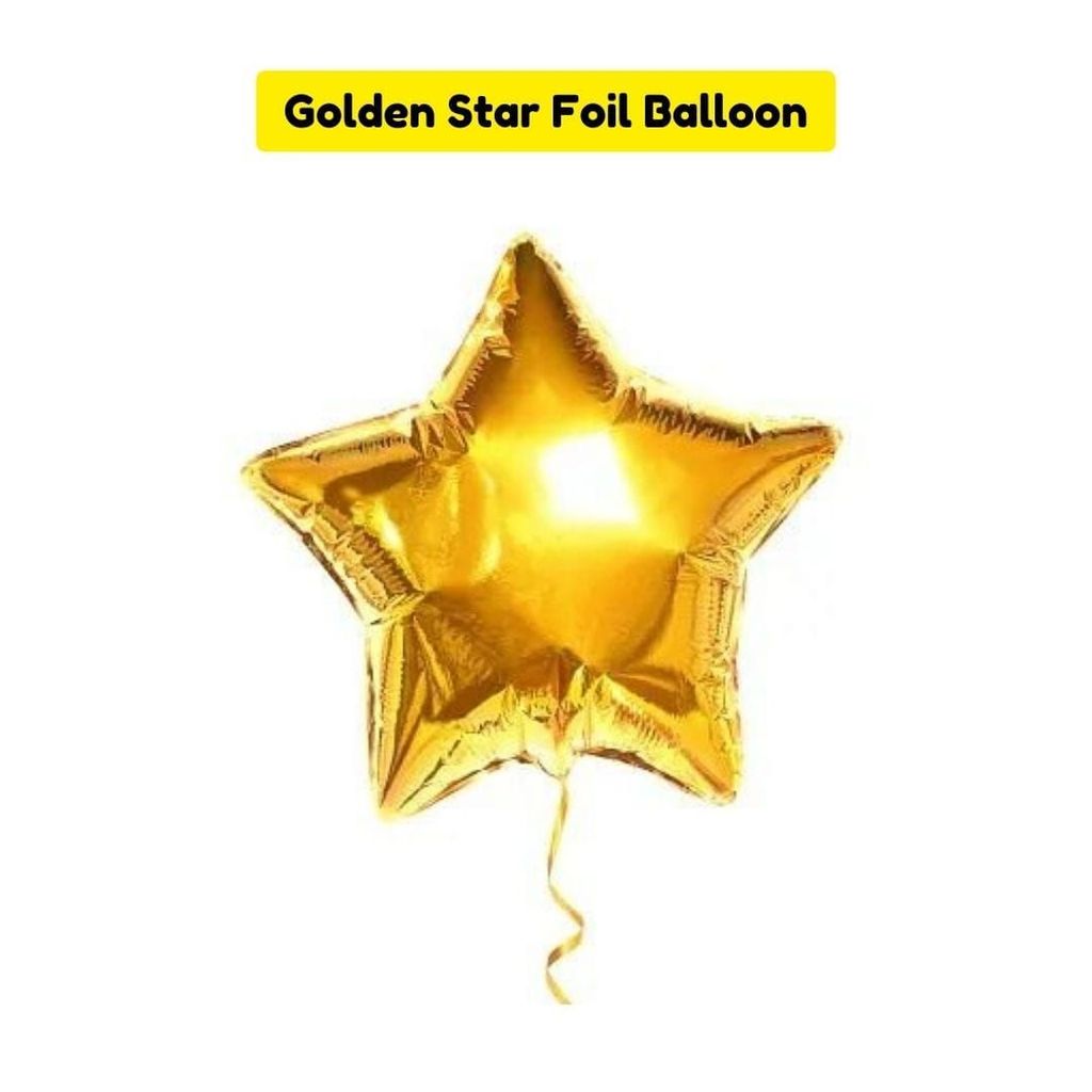 Wanna Party Golden Star Balloon - Set of 4 - Party and Festive Needs | Buy online on ZillyBuy