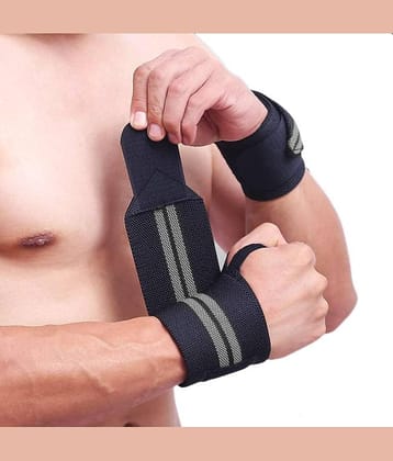 Wrist Support Band With Thumb Loop Strap For Men & Women For Gym Workout, Push-Ups, Pull-Ups, Strength Training Exercise, Pack of 1