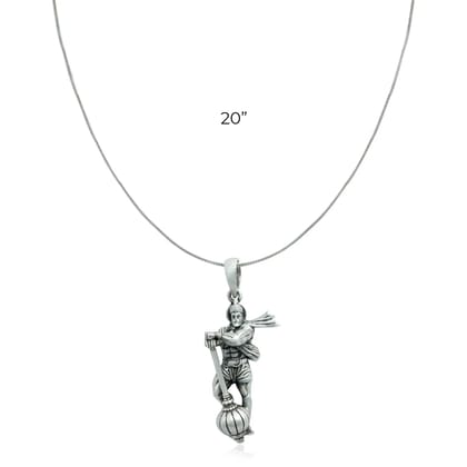 925 Sterling Silver Hanuman Ji Pendant-Pendant + 20" Chain