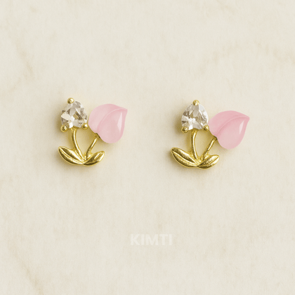 Pink Heart Stud Earring