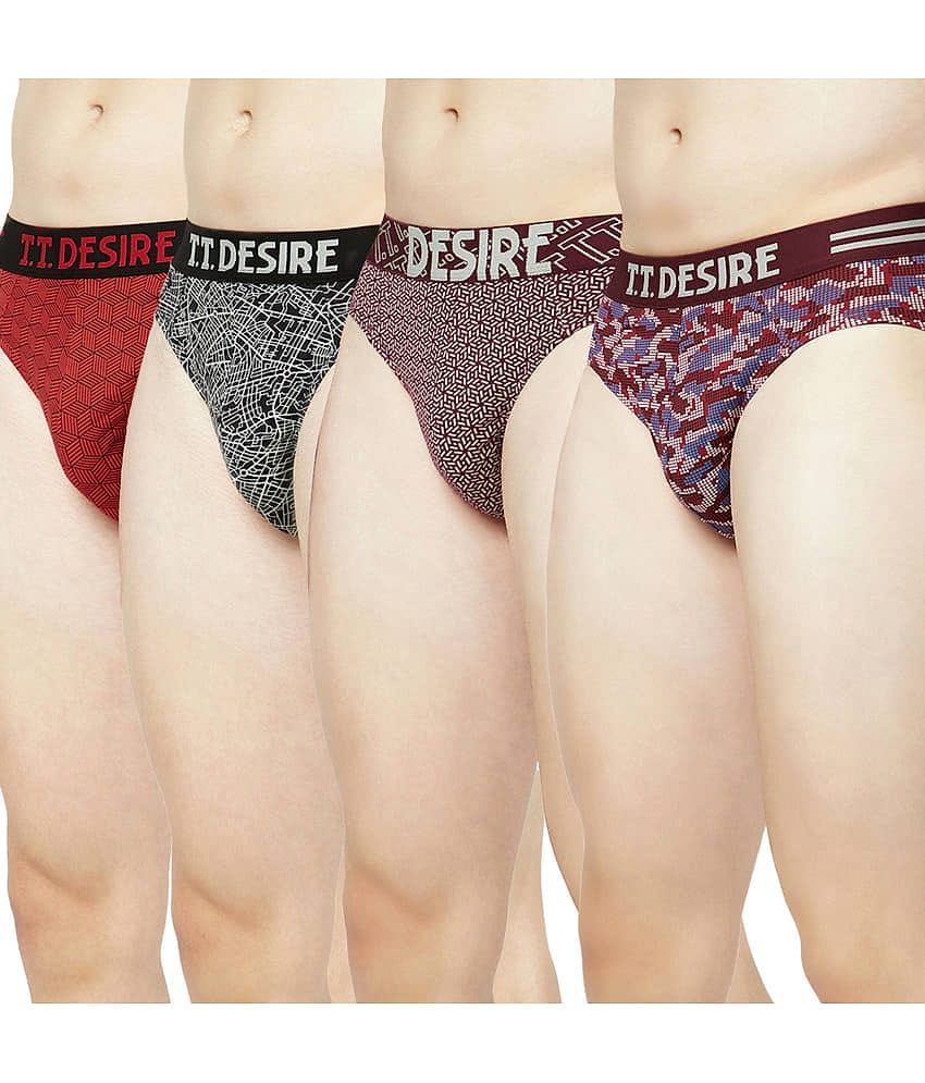 TT Pack of 4 Cotton Briefs For Men's ( Multicolor )