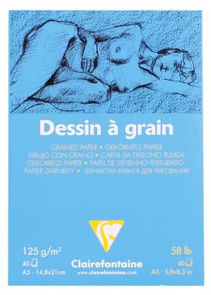 Clairefontaine Fine Art Grained Drawing Paper 125g 40 White Sheets-A5