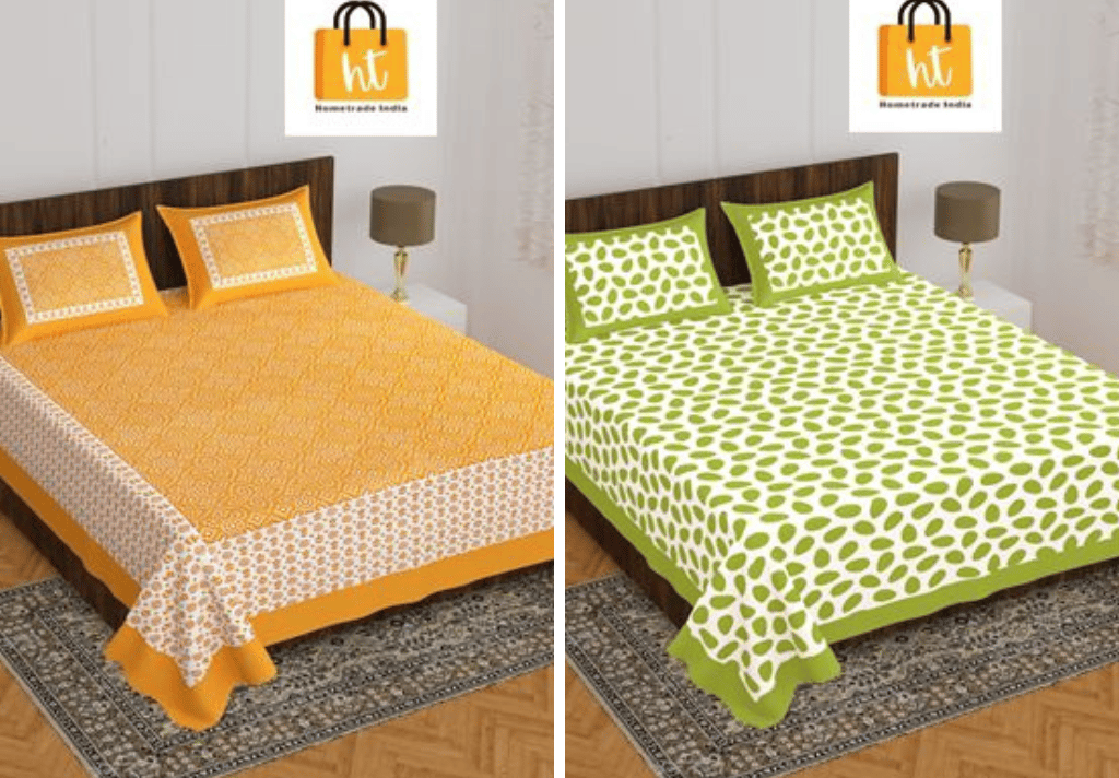 2201-Hometrade India- Standard Double Size (90*100 in )-Combo Double Bedsheet
