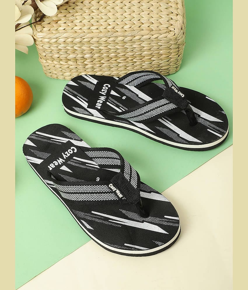 Cozy Wear - Black Men's Thong Flip Flop