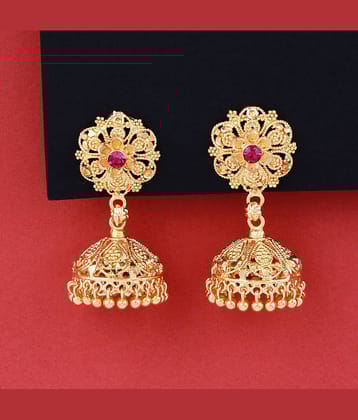 Silver Shine Exculsive Traditional Gold Plated Jhumka Earring For women Girls