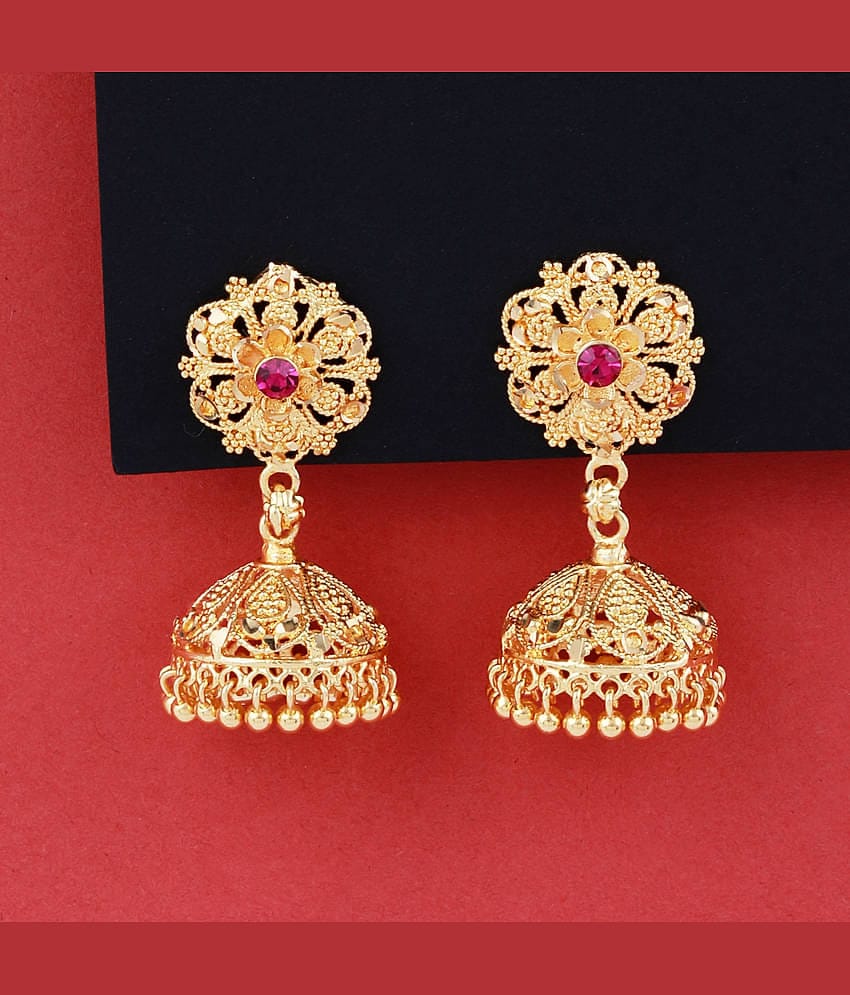 Silver Shine Exculsive Traditional Gold Plated Jhumka Earring For women Girls