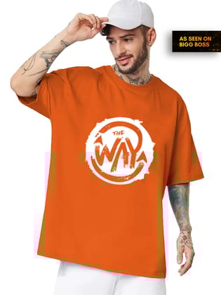 Trendy Orange Oversized T-Shirt for Men-Small