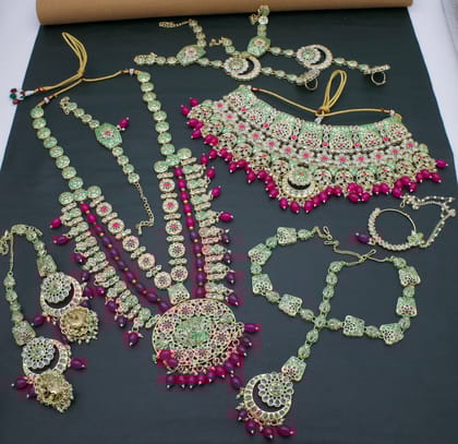 Pink CZ Bridal Jewellery Set