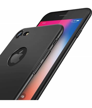 Spectacular Ace - Black Silicon Plain Cases Compatible For iPhone 7 ( Pack of 1 )