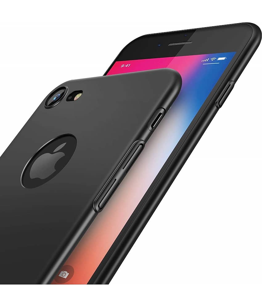 Spectacular Ace - Black Silicon Plain Cases Compatible For iPhone 7 ( Pack of 1 )