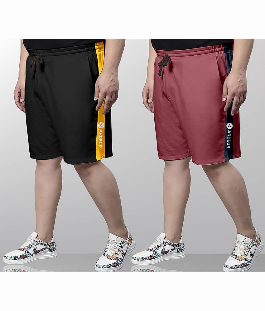 Ardeur Multi Cotton Blend Men's Shorts ( Pack of 2 )