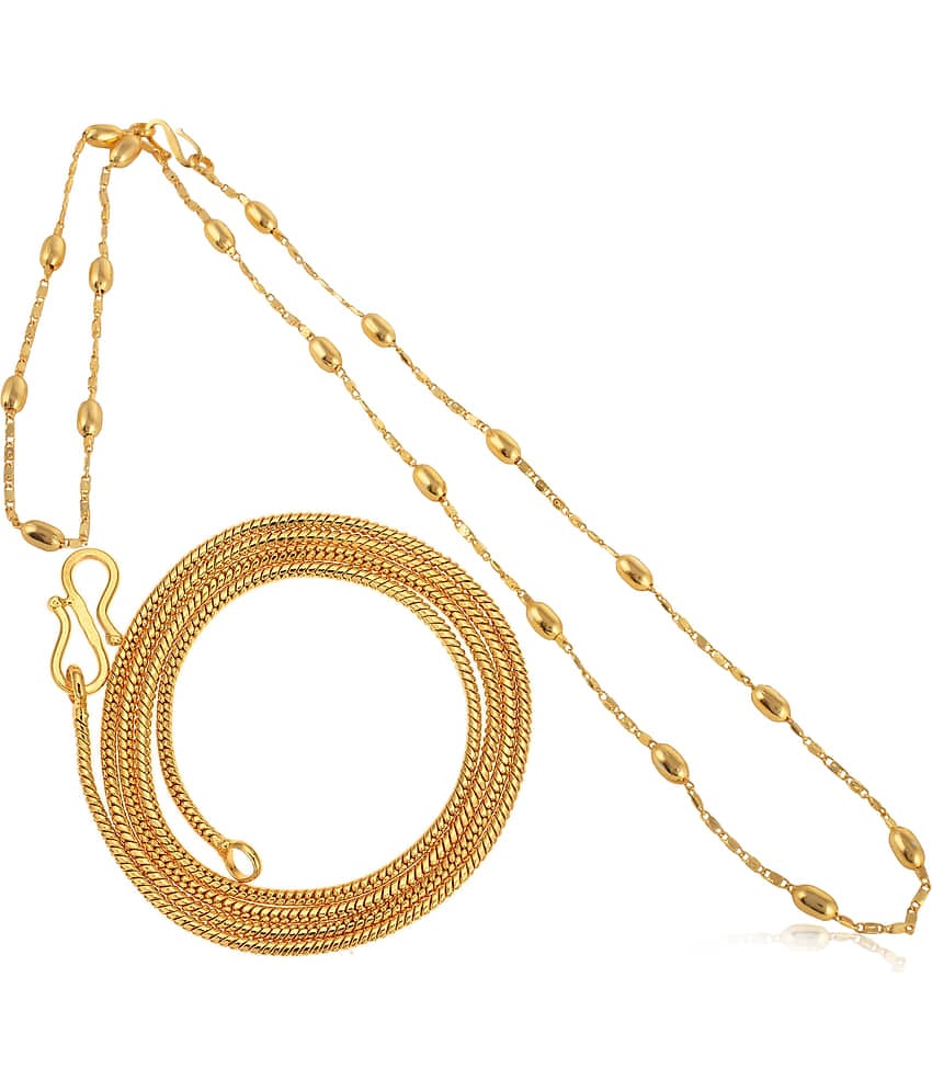 AanyaCentric Combo of 2 Gold Plated 28inches Long Fashion Chain