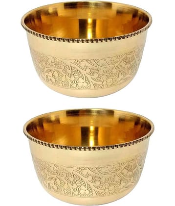 A & H ENTERPRISES Big Bowl / Katori /Sabzi Bowl Brass Cereal Bowl 300 mL ( Set of 2 )
