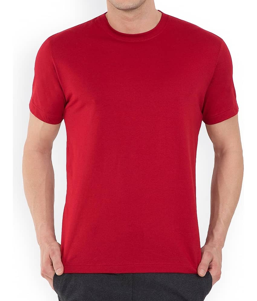 SKYRISE Pack of 1 Cotton Slim Fit Men's T-Shirt ( Red )