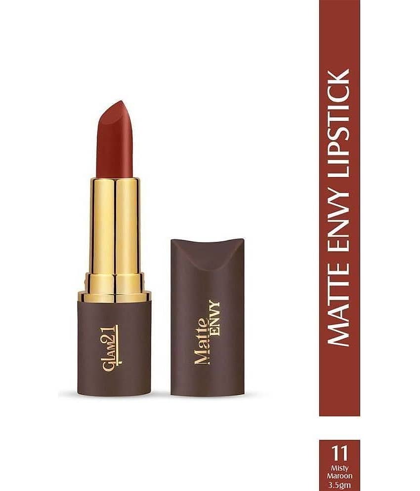 Glam21 Matte Envy Lipstick Intense Colour Creamy Texture Lightweight Lipstick 3.5gm Misty Maroon-11