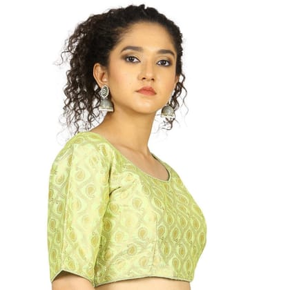 TheHangr Parrot Green Brocade Blouse -  36