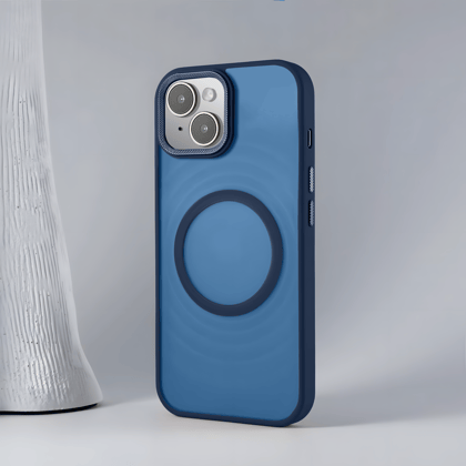 iPhone 15 Matte Smoke MagSafe Case-Blue