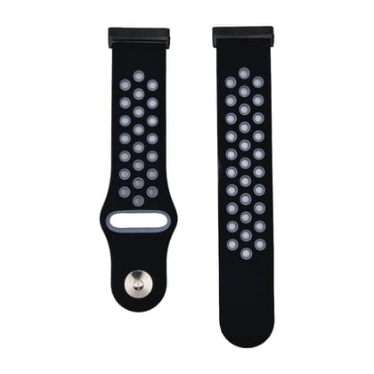 Valente Sporty Watch Straps for Fitbit Versa 3, Versa 4, Sense & Sense 2 only-Black & Grey