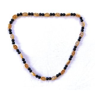 Om Mala With Black Crystal