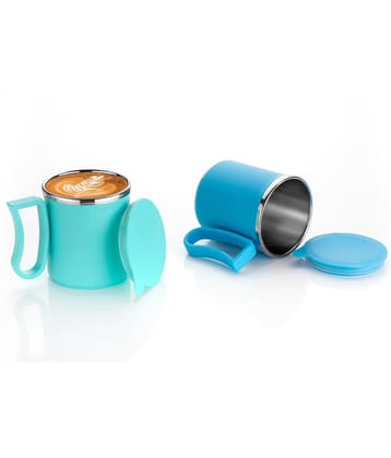 FIT4CHEF Coffee Mug Solid Stainless Steel Coffee Mug 300 mL ( Pack of 2 )