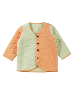 Quilted Jacket - Dual-Tone Green & Orange-0-3 months