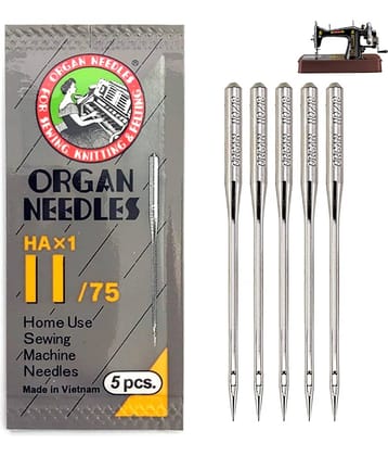 Shree Shyam™ ORGAN Stainless Steel Needles/Size 11/ Set of 5 Needles/Home use Sewing Machine Needle (Pack of 2 Set- 10 Needles)