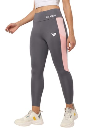 Womens Polyster Solid Sport Leggings Size XL (Grey)