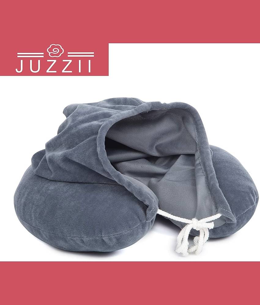 JUZZII Grey Neck Pillow ( Pack of 1 )