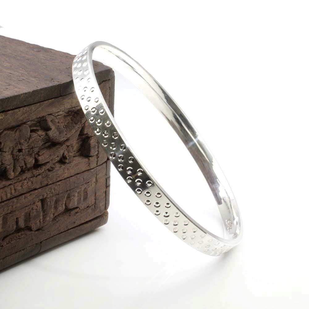 Indian Real Sterling Silver Men's Bangle pure silver Bracelet - 7.4 CM