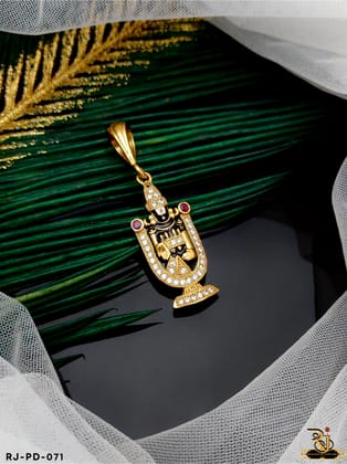 Superior Diamond Tirupati Balaji Pendant-02 for Men PD-071-Gold Plated