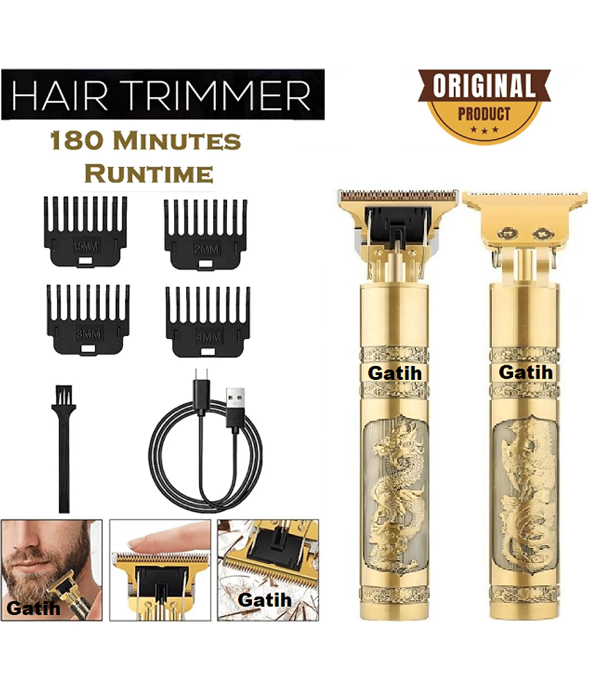 Gatih Hair Trimmer Gold Cordless Beard Trimmer With 180 minutes Runtime