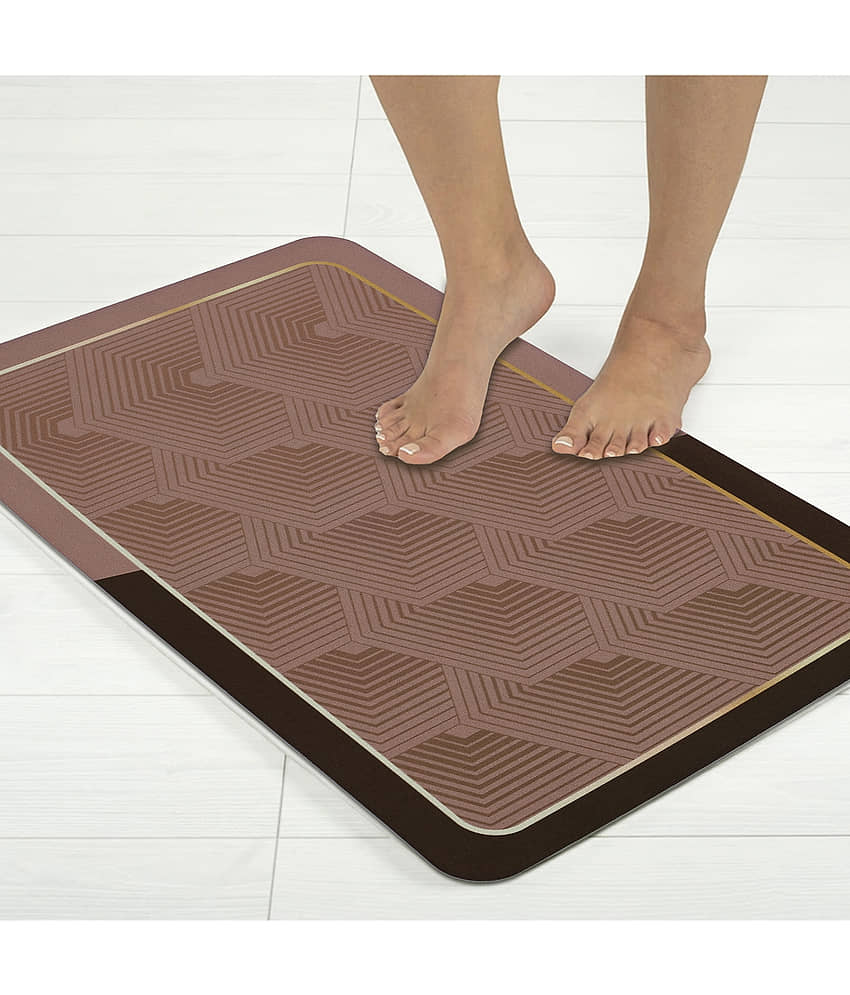BELLA TRUE Anti-skid Rubber Bath Mat Other Sizes cm ( Pack of 1 ) - Brown