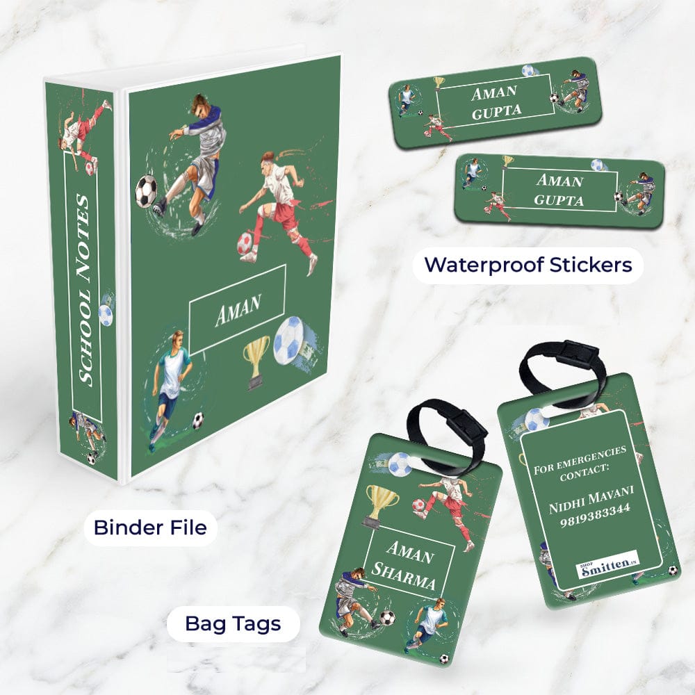 Football Fever Stationery Set (kids)-Emerald / Mini Set