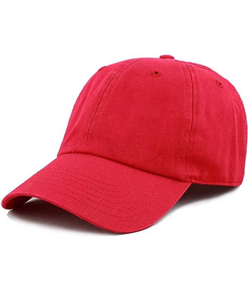 Alamos Pack of 1 Cotton Men's Cap ( Red )
