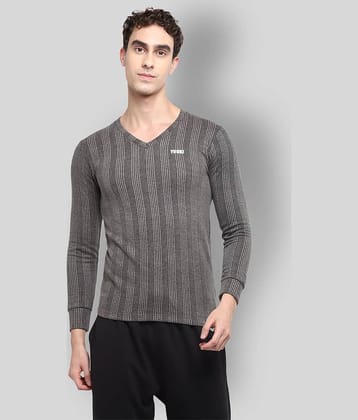 YUUKI Pack of 1 Polyester Thermal Tops For Men's ( Grey )