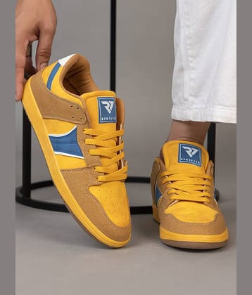 RUN SEVEN ( by GO21 ) Comfort|Summer|Trendy|Outdoor Yellow Men's Sneakers